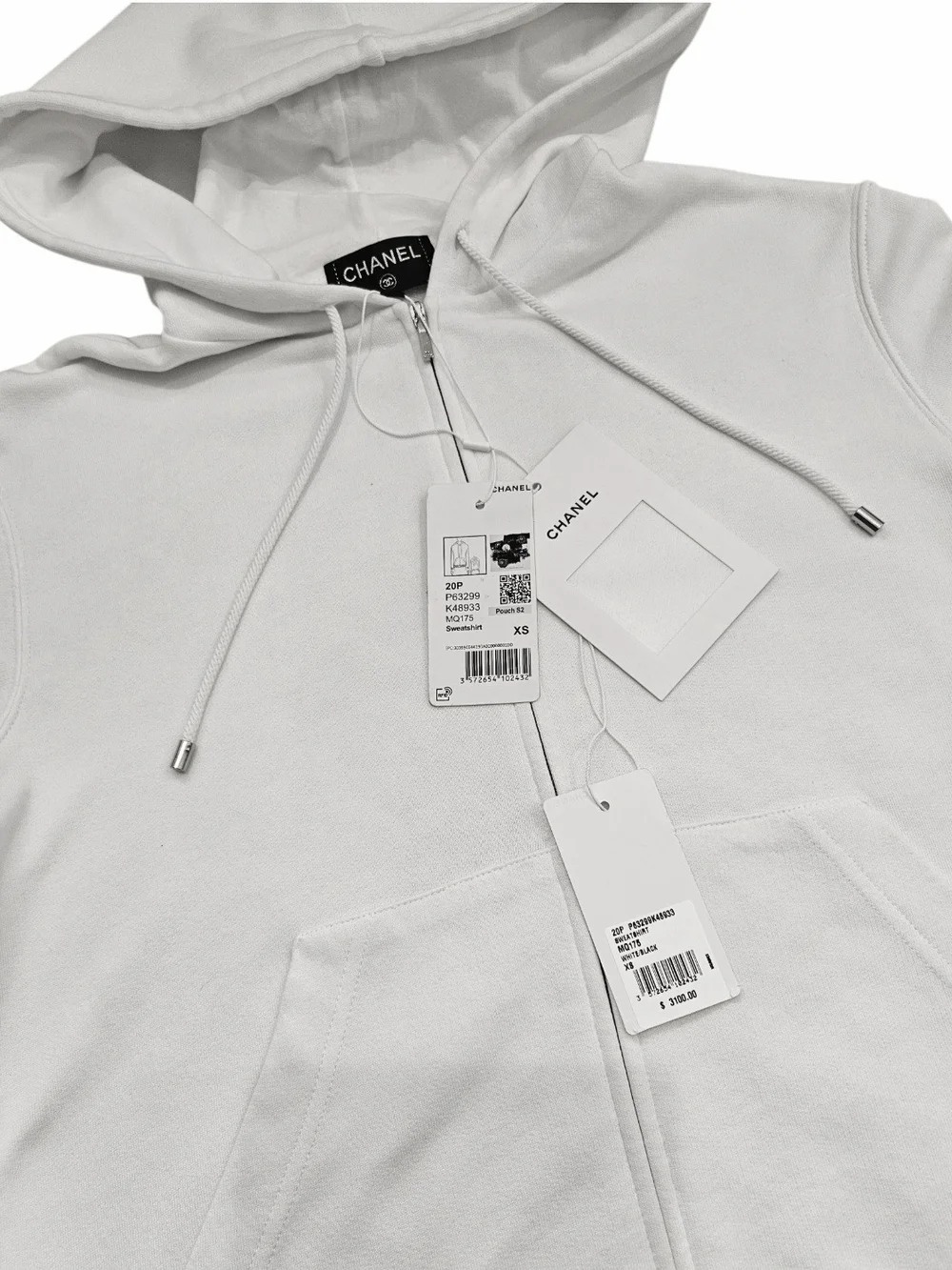 Chanel 2020 Graffiti Graphic Zip-Up Hoodie – White (Size XS) – NWT